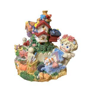 Music box figure "When the Red Red Robin Comes Bob Bob Bobbin Along Cherub Baby